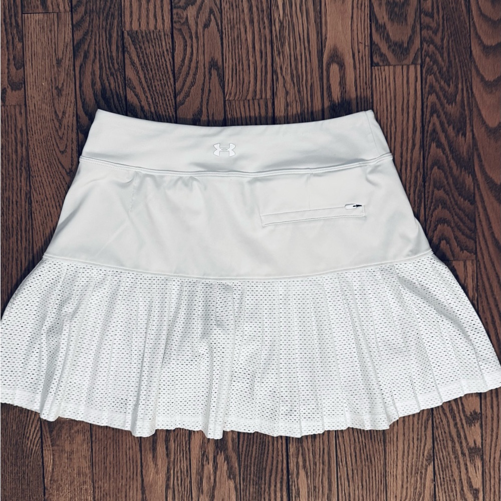 Under Armour White mesh pleated tennis pickleball golf skirt XS